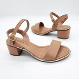 Beira Rio 8379-203 Block Heel Sandal in Tan Napa