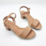 Beira Rio 8379-203 Block Heel Sandal in Tan Napa