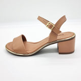 Beira Rio 8379-203 Block Heel Sandal in Tan Napa