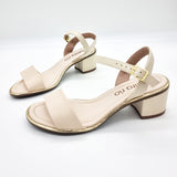 Beira Rio 8379-203 Block Heel Sandal in Cream Napa