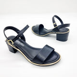 Beira Rio 8379-203 Block Heel Sandal in Black Napa