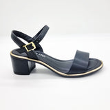 Beira Rio 8379-203 Block Heel Sandal in Black Napa