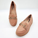 Moleca 5803-101 Round Toe Loafer Flat in Nude