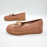 Moleca 5803-101 Round Toe Loafer Flat in Nude