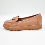 Moleca 5803-101 Round Toe Loafer Flat in Nude