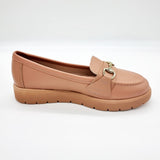 Moleca 5803-101 Round Toe Loafer Flat in Nude