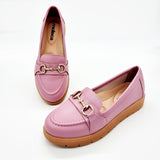 Moleca 5803-101 Round Toe Loafer Flat in Pink