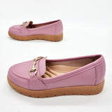 Moleca 5803-101 Round Toe Loafer Flat in Pink