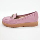 Moleca 5803-101 Round Toe Loafer Flat in Pink