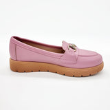 Moleca 5803-101 Round Toe Loafer Flat in Pink