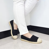 Moleca 5801-101 Round Toe Espadrille Flat in Black