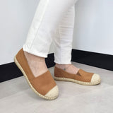 Moleca 5801-101 Round Toe Espadrille Flat in Camel