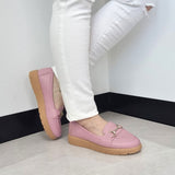 Moleca 5803-101 Round Toe Loafer Flat in Pink