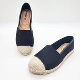 Moleca 5801-101 Round Toe Espadrille Flat in Black