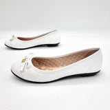 Moleca 5027-1407 Round Toe Ballerina Flat in White