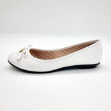 Moleca 5027-1407 Round Toe Ballerina Flat in White