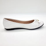 Moleca 5027-1407 Round Toe Ballerina Flat in White