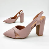 Vizzano 1285-4443 Block Heel Pointy Toe Slingback Pump in Taupe