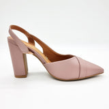 Vizzano 1285-4443 Block Heel Pointy Toe Slingback Pump in Taupe