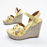 Vizzano 6283-2117 Studded Wedge Sandal in Yellow