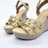 Vizzano 6283-2117 Studded Wedge Sandal in Yellow