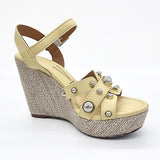 Vizzano 6283-2117 Studded Wedge Sandal in Yellow