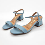 Vizzano 6428-101 Low Heel Sandal in Turquoise Napa