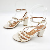 Vizzano 6262-1021 Block Heel Sandal in Off White/Golden