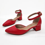 Beira Rio 4182-204 Pointy Toe Ankle Strap Pump in Red