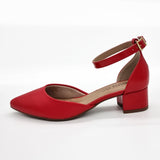 Beira Rio 4182-204 Pointy Toe Ankle Strap Pump in Red