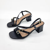 Beira Rio 8536-103 Block Heel Strappy Sandal in Black Patent