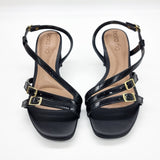 Beira Rio 8536-103 Block Heel Strappy Sandal in Black Patent