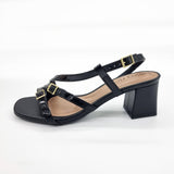 Beira Rio 8536-103 Block Heel Strappy Sandal in Black Patent