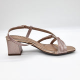 Beira Rio 8536-103 Block Heel Strappy Sandal in Rose Gold