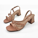 Beira Rio 8536-103 Block Heel Strappy Sandal in Nude Patent