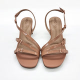 Beira Rio 8536-103 Block Heel Strappy Sandal in Nude Patent