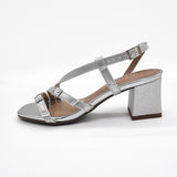 Beira Rio 8536-103 Block Heel Strappy Sandal in Silver