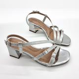 Beira Rio 8536-103 Block Heel Strappy Sandal in Silver