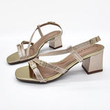 Beira Rio 8536-103 Block Heel Strappy Sandal in Golden