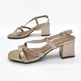 Beira Rio 8536-103 Block Heel Strappy Sandal in Golden