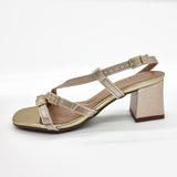 Beira Rio 8536-103 Block Heel Strappy Sandal in Golden