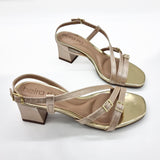 Beira Rio 8536-103 Block Heel Strappy Sandal in Golden