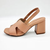 Beira Rio 8436-231 Block Heel Sandal in Nude