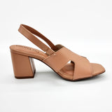 Beira Rio 8436-231 Block Heel Sandal in Nude