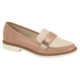 Beira Rio 4170-423 Round Toe Loafer Flat in Nude/Cream/Rose Gold