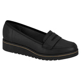 Beira Rio 4174-436 Round Toe Wedged Loafer Flat in Black