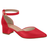 Beira Rio 4182-204 Pointy Toe Ankle Strap Pump in Red