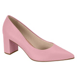 Beira Rio 4241-200 Pointy Toe Block Heel Pump in Rose Napa