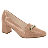 Beira Rio 4314-104 Block Heel Loafer in Nude Croc