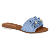 Moleca 5297-446 Ruffled Slip-on Sandal in Jeans